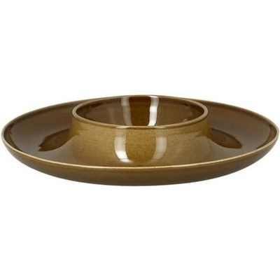 RAK Porcelain Ashore talíř se středovou miskou 29,5 cm, hnědý