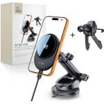 Tech-Protect MagSafe Зарядно за Кола, Tech-Protect Magnetic Car Charger 25W Qi2.2, Черен (5906302392902)