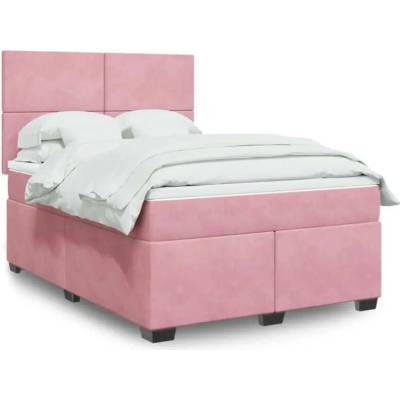 vidaXL 11461.3293253 Boxspring postel s matrací růžová samet