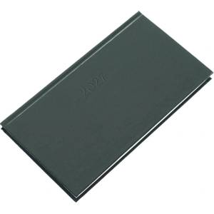 REALSYSTEM Джобен календар REALSYSTEM Standard, хоризонтален, бял, със зелени страници, 2027 (5711-08)