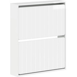 vidaXL Стенно шкафче за обувки ZWOLLE 71 x 17 x 86 см Бял гланц (896419)