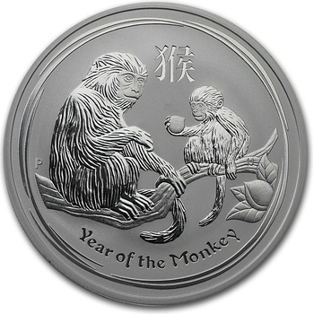 Perth Mint Stříbrná mince Lunární rok opice monkey BU série II 1 Oz