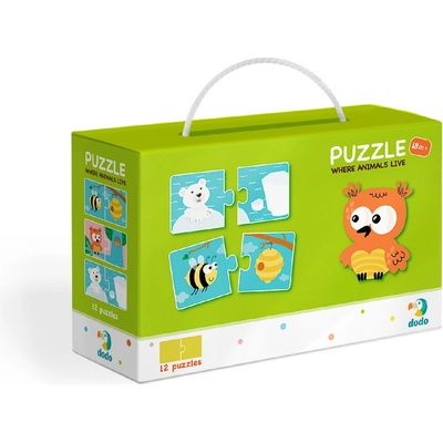 Dodo Zvířátka a jejich obydlí 12 x 2 dielov