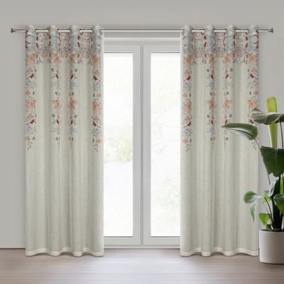 Takoy Závěs CARA v eko stylu zdobený jemnými květy 140 x 250 cm-HF-453991 | 140 x 250 cm