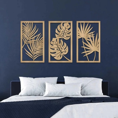 Karls DESIGN Drevený obraz na stenu - Monstera III - 90x50
