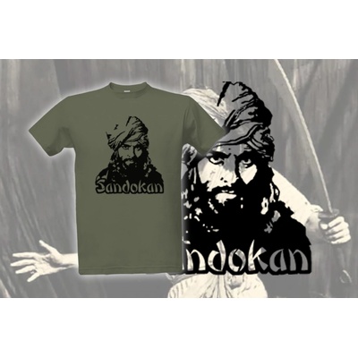 Tričko s potiskem Sandokan pánské khaki