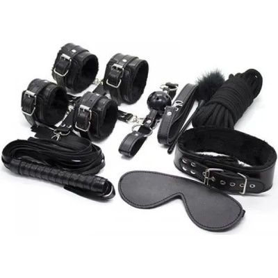 Toyz4Lovers Бондидж комплект от 8 части Top Bondage Kit черен