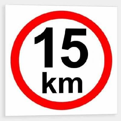 Rychlost 15 km/h - samolepka pr.200mm