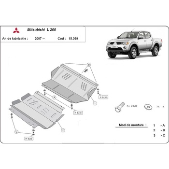 Scut Motor - Румъния Метална кора под двигател mitsubishi l200 от 2006 (72311)