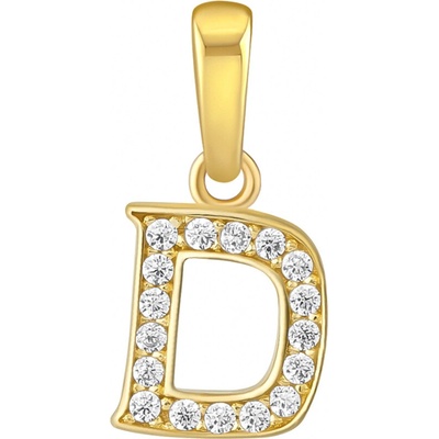 SILVEGO Zlatý přívěsek písmeno D ze žlutého zlata s Brilliance Zirconia FNN22195D