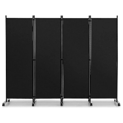 Costway Zástěna pro rozdělení místností JV10724BK na kolečkách černá – Zbozi.Blesk.cz