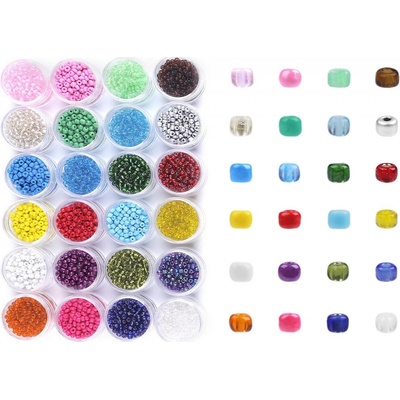 Prima-obchod Skleněný rokajl mix v dóze 8-12 g Ø4 mm, barva mix