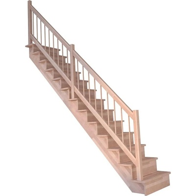 StarWood Schody Lindos bukové rovné 80cm uzavřené design. dřev. zábradlí