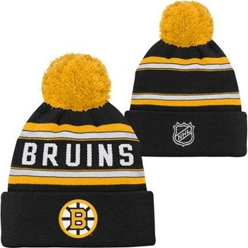 Outerstuff Dětská zimní čepice Boston Bruins NHL Jacquard Cuffed Knit With Pom