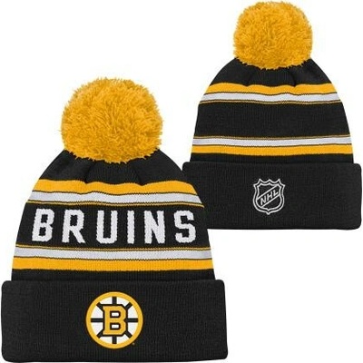 Outerstuff Dětská zimní čepice Boston Bruins NHL Jacquard Cuffed Knit With Pom