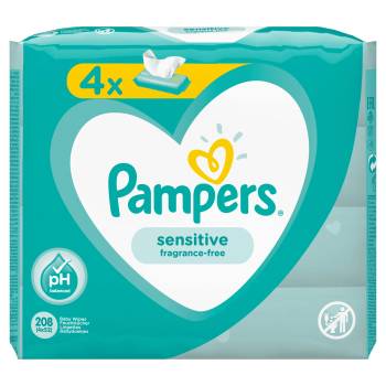 Image 1 of Pampers Sensitive мокри кърпи 4 x 52 броя
