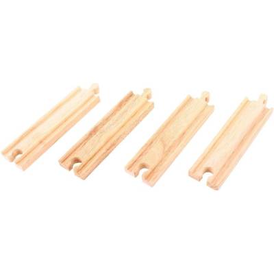 Bigjigs Rail Drevené koľaje Stredne rovné koľaje - 14 cm - 4 ks