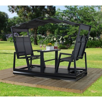 Westmann Sojag Carleton záhradná hliníková hojdačka čierna, 223 x 112 x 192 cm SJ01100