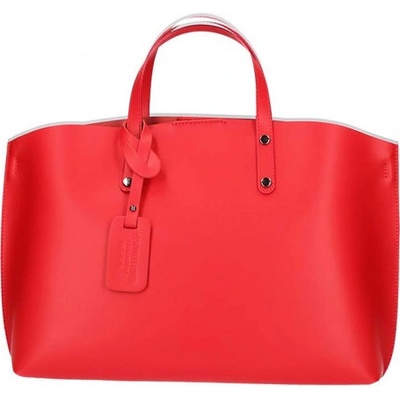Made In Italy kožená kabelka do ruky 1417 červená