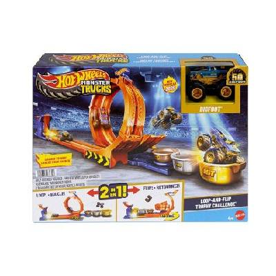 Hot Wheels monster trucks dráha se smyčkou a bigfootem JBX64 TV