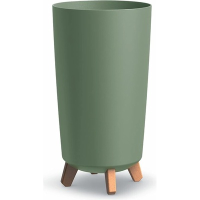 PROSPERPLAST Kvetináč GRACIA TUBUS SLIM 23,9cm zemitě zelený