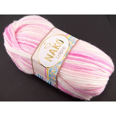 Priadza Lolipop - ružovo biela 80430