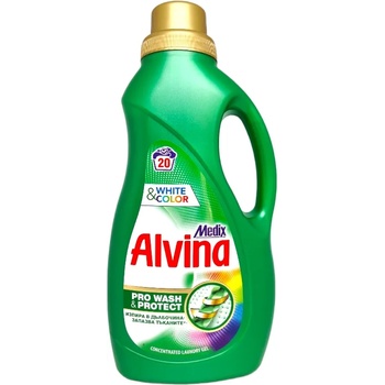 Alvina течен перилен препарат, Цветно и бяло пране, 20 пранета, 1100мл