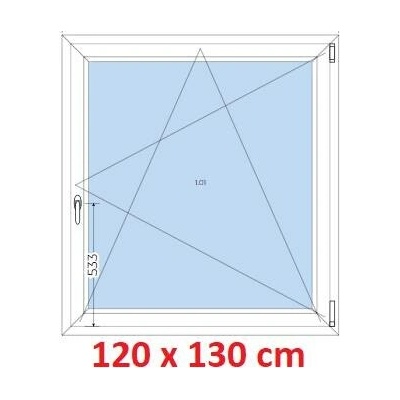 Soft Plastové okno 1200 x 1300 mm otevíravé a sklopné Mahagon