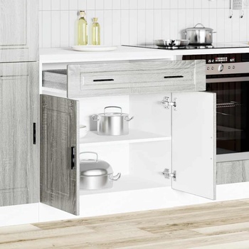 vidaXL Кухненски шкаф Porto, сив сонома, инженерно дърво (853983)