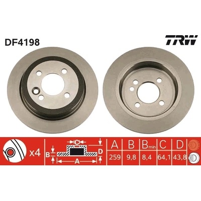 Brzdový kotúč TRW DF4198