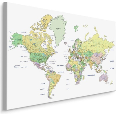 MyBestHome BOX Plátno Politická Mapa Světa Varianta: 70x50