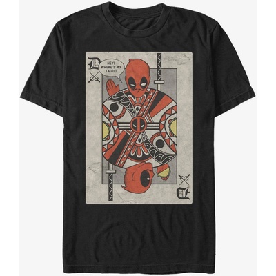 ZOOT. Fan Черна унисекс тениска на Marvel Deadpool с карти за игра ZOOT. Fan | Cheren | МЪЖЕ | L