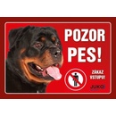 Juko Plastová tabuľa Pozor Pes Rotvajler 21 x 14,7 cm