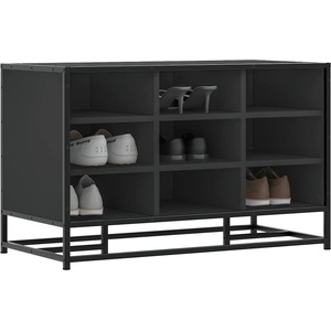 vidaXL Лавица за обувки черна 84x40x53, 5cm Изработена от дърво и метал (849229)