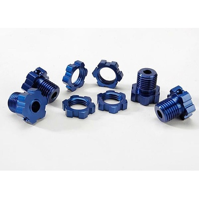 Traxxas Wheel hubs, splined, 17mm (blue-anodized) (4)/ wheel nuts, s, TRX5353X (TRX5353X)