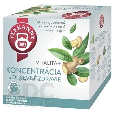 Teekanne Concentration Vitaminizovaná bylinná čajová zmes s maté a zeleným čajom 10 ks
