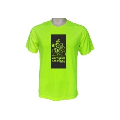 Funkční cyklo tričko Přidej, Neonově zelená