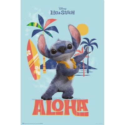 Plagát, Obraz - Lilo & Stitch - Stitch Aloha, 61 × 91.5 cm
