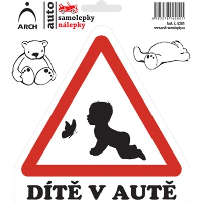 Walteco Dítě v autě - veselá holka, 150x180mm, samolepka , 20181