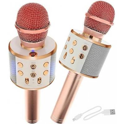 Karaoke mikrofon s reproduktorem rose gold