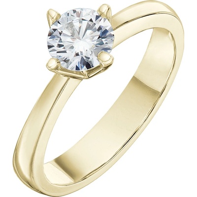 Tiami prsten ze žlutého zlata s diamantem Pure Line Cross RPLY20004