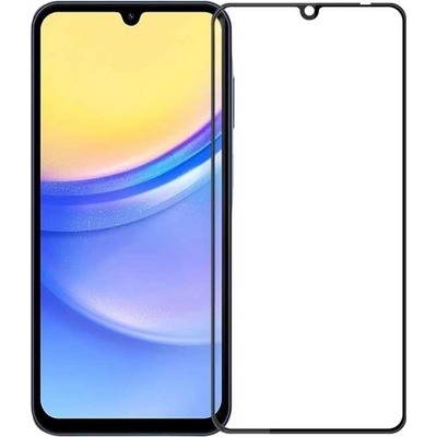 Извит 3D удароустойчив стъклен протектор покриващ целия екран за Samsung Galaxy A15 4G/5G - с черна рамка