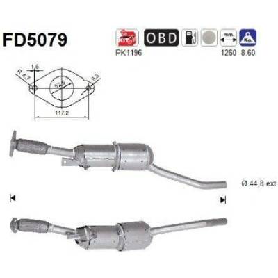 Filtr sazových částic, výfukový systém AS FD5079
