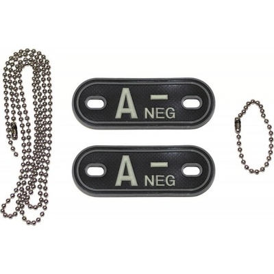 MFH Dog-Tags psie štítky A NEG 3D PVC čierne