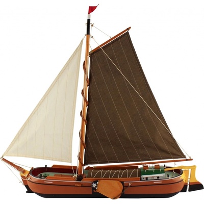 SEA Club Délka: 75 cm, výška: 67 cm, šířka: 13,5 cm, dřevěná loďka s látkovou plachtou 5063