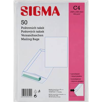 Sigma Obálka C4, bílá, samolepicí s krycí páskou 50ks