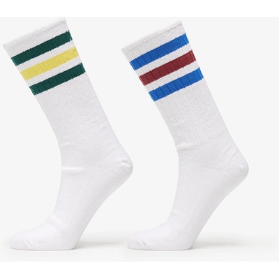 adidas Originals adidas 3 Stripes Ribbed Crew Socks 2-Pack White/ Multicolor