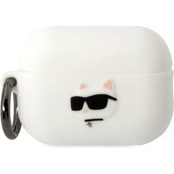 Karl Lagerfeld AirPods Pro 2 cover white Silicone Choupette Head 3D (KLAP2RUNCHH)