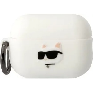 Karl Lagerfeld AirPods Pro 2 бял силиконов калъф Choupette Head 3D (KLAP2RUNCHH)