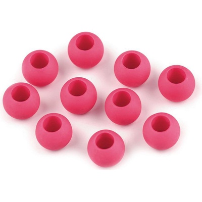 Prima-obchod Plastové korálky matné s velkým průvlekem 10x12 mm, barva 11 (4) růžová tmavá